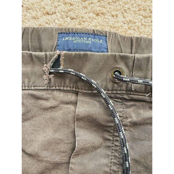 American Eagle Men's Extreme Flex Linen-Blend Pull-On Pants Green M Gorpcore - Picture 4 of 7